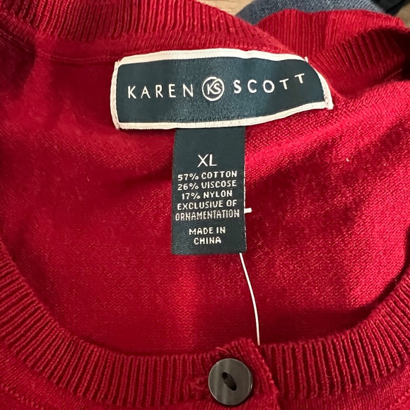 KAREN SCOTT Jersey Cardigan NWT (Size XLarge) - Picture 10 of 11